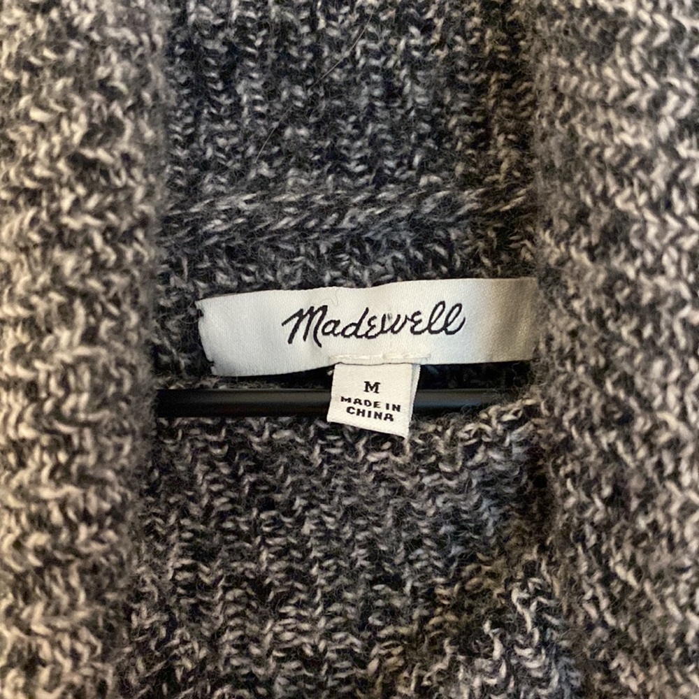 Madewell Cross Back Gray Wool Cotton Blend Turtleneck Sweater - Picture 2 of 4
